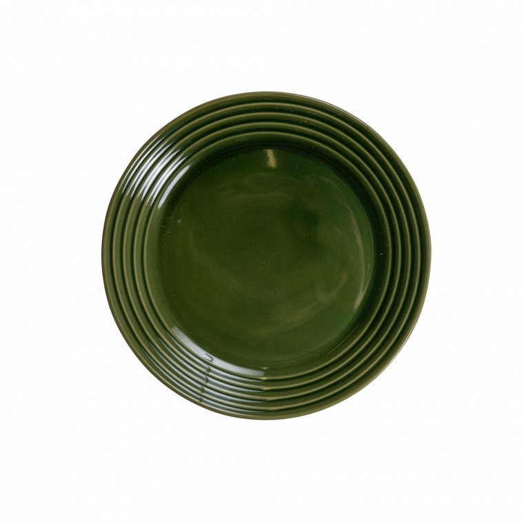 Talerz, zielony, ceramika, śred. 20 cm kod: SF-5018284