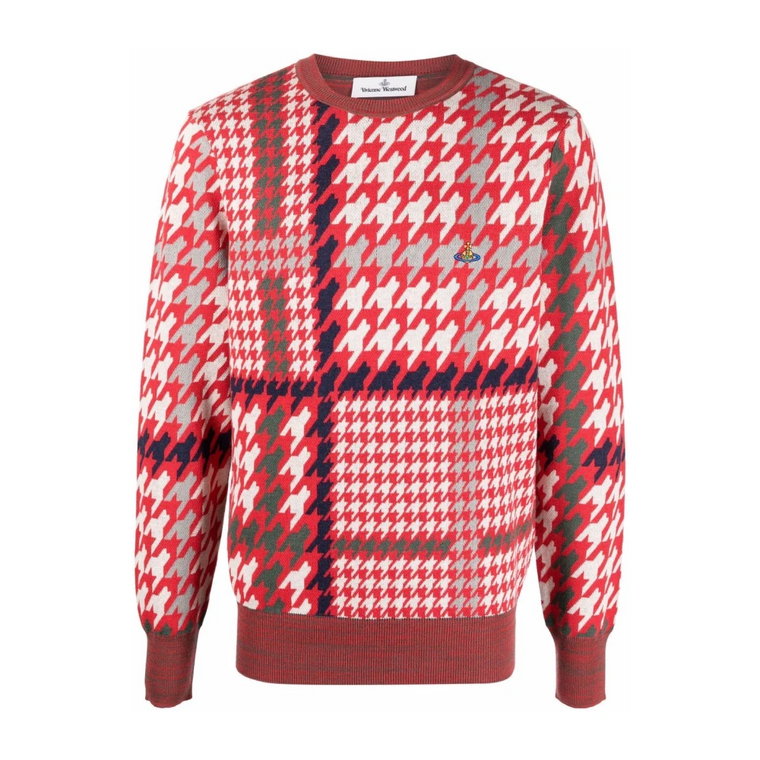 Czerwony Sweter w Kratę Vivienne Westwood