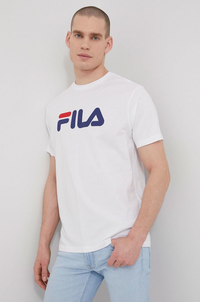Fila t-shirt bawełniany Bellano kolor biały z nadrukiem FAU0067