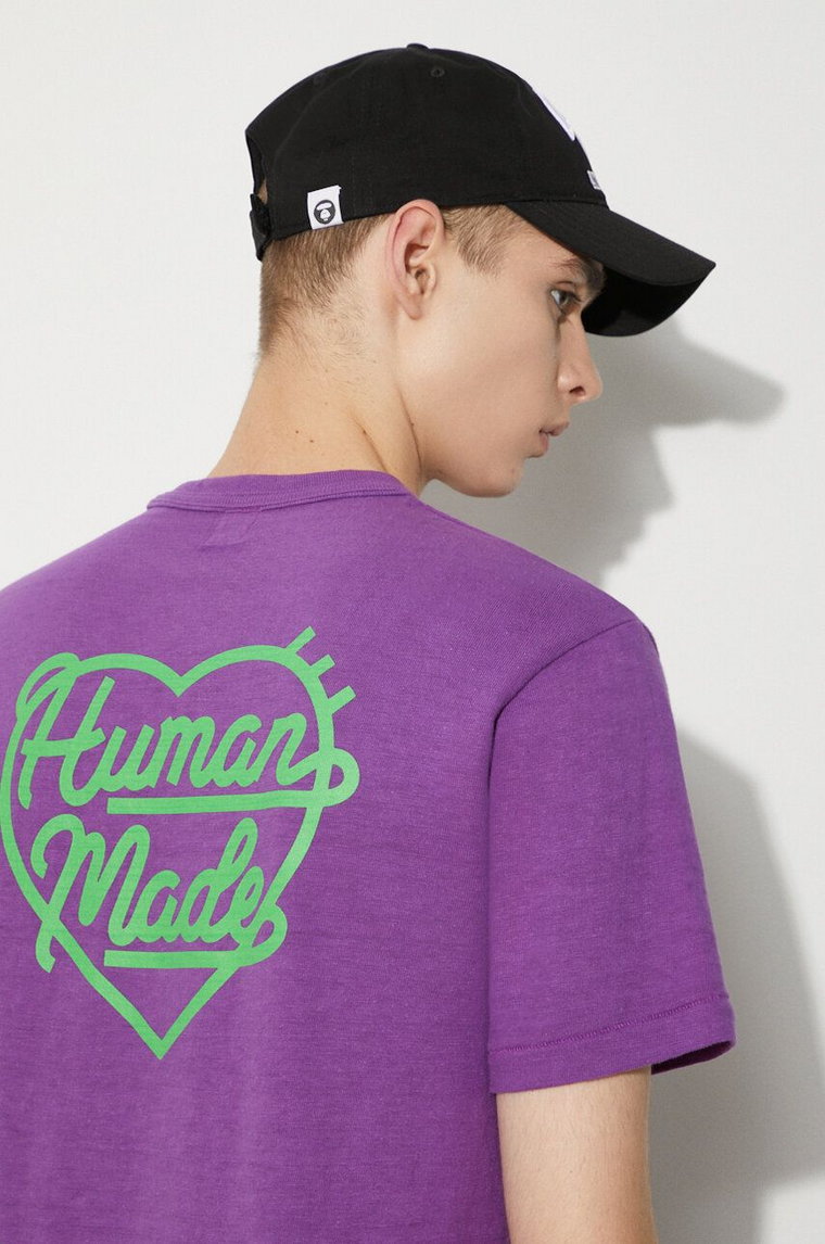 Human Made t-shirt bawełniany Color męski kolor fioletowy z nadrukiem HM27CS007