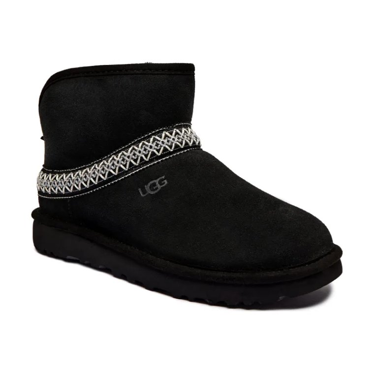 UGG Skórzane śniegowce W CLASSIC MINI CRESCENT