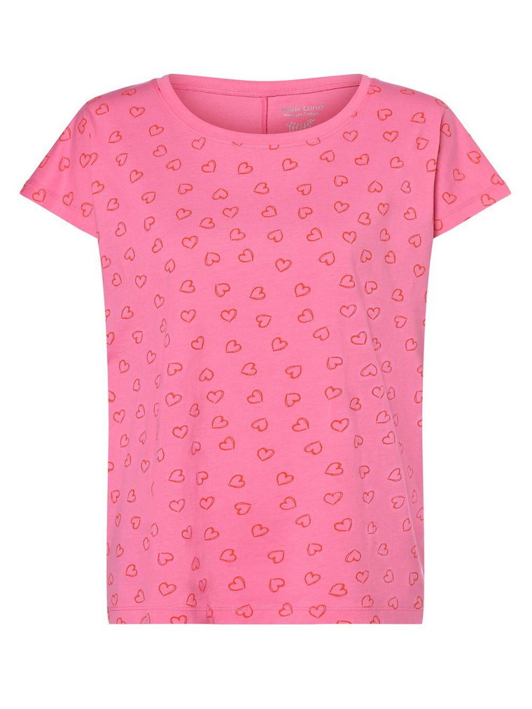 Marie Lund - T-shirt damski, wyrazisty róż
