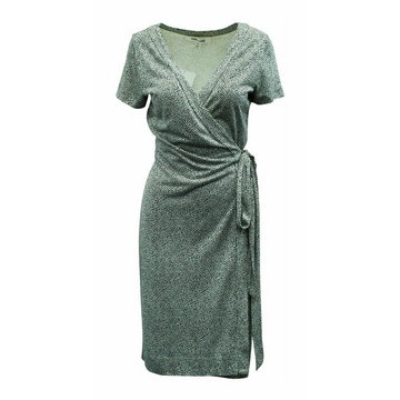 Diane Von Furstenberg, Pre-owned Print Short Sleeve Wrap Dress Szary, female,