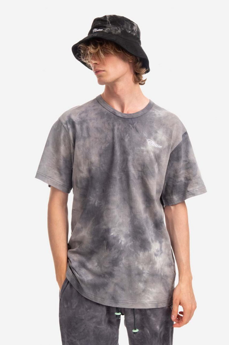 CLOTTEE t-shirt bawełniany kolor szary wzorzysty CTTE1002.GREY-GREY