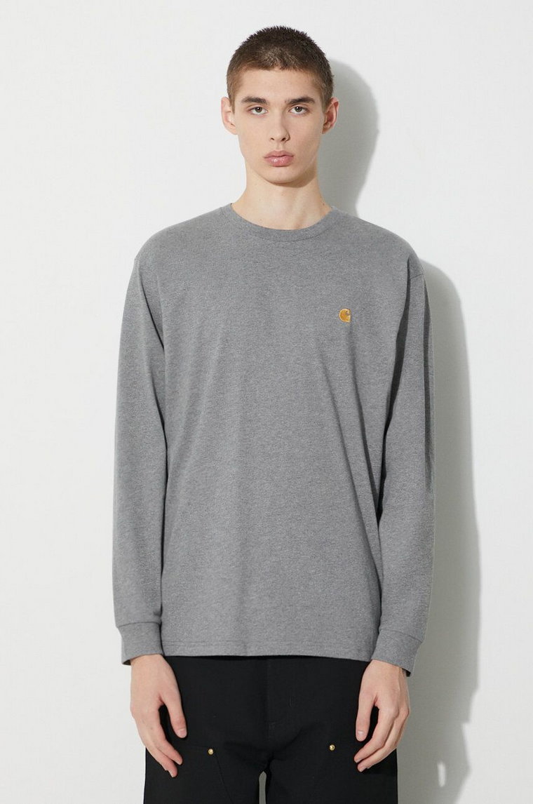 Carhartt WIP longsleeve bawełniany Longsleeve Chase T-Shirt kolor szary melanżowy I026392.00CXX