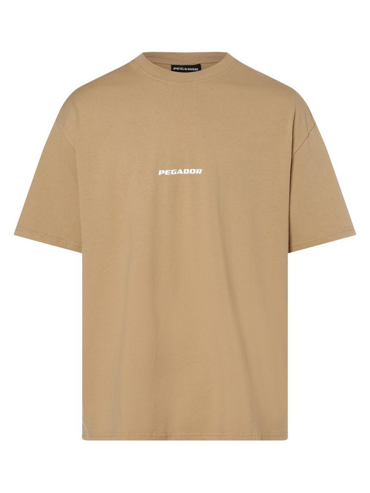 PEGADOR - T-shirt męski  Colne, beżowy|brązowy