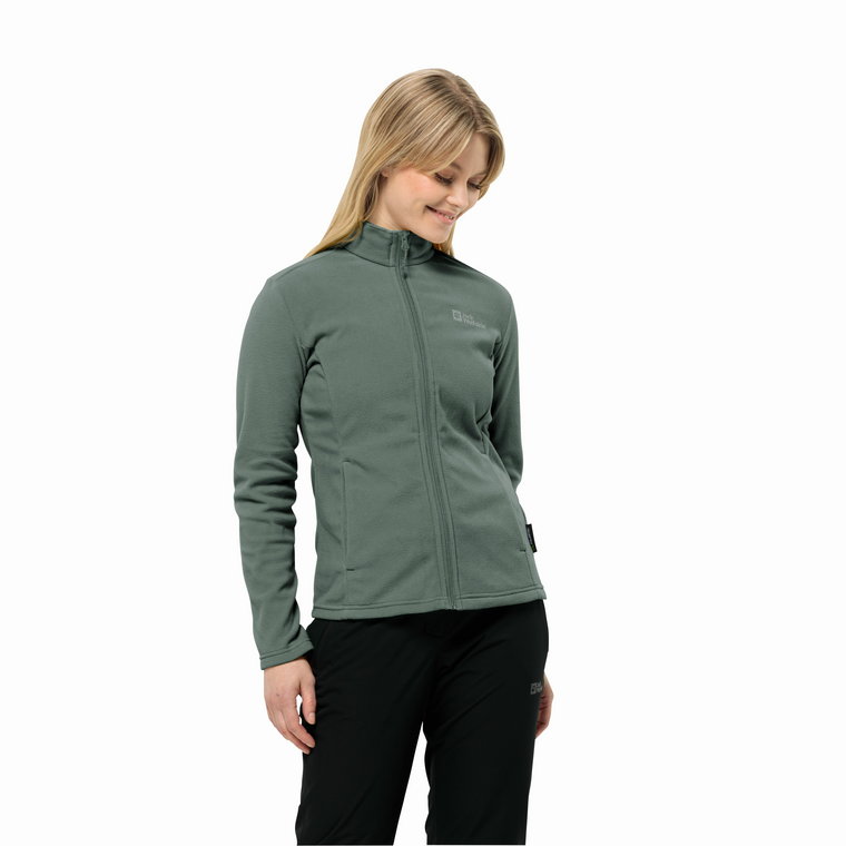 Damska bluza polarowa Jack Wolfskin TAUNUS FZ W hedge green - XXL