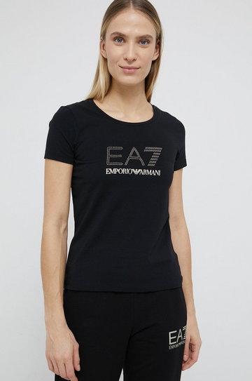 EA7 Emporio Armani T-shirt damski kolor czarny