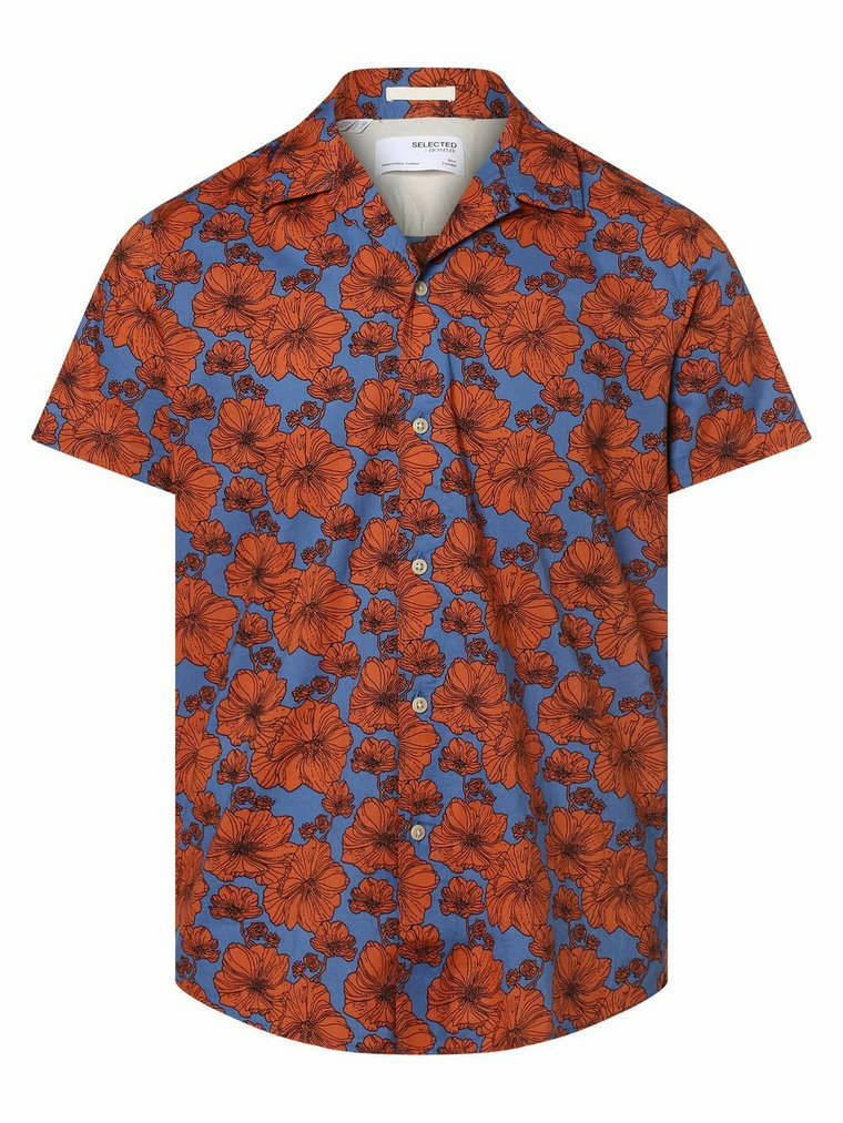 Selected - Koszula męska  SLHSlimcrazy, niebieski|wielokolorowy|pomarańczowy