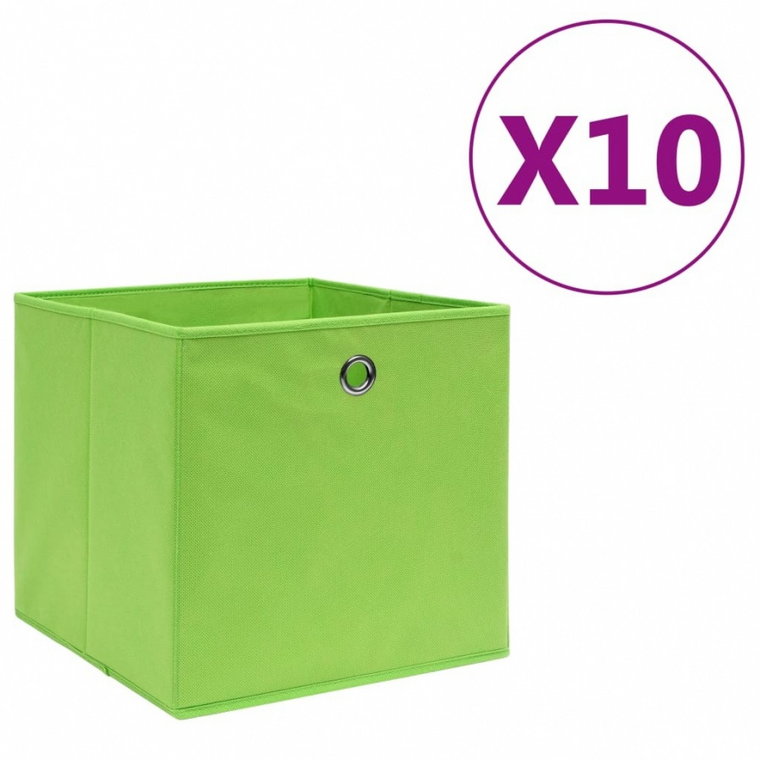 Pudełka z włókniny, 10 szt., 28x28x28 cm, zielone kod: V-325229