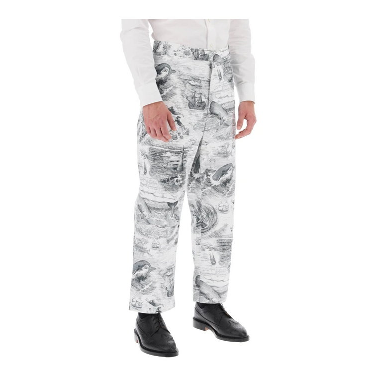 Spodnie z motywem Nautical Toile Thom Browne