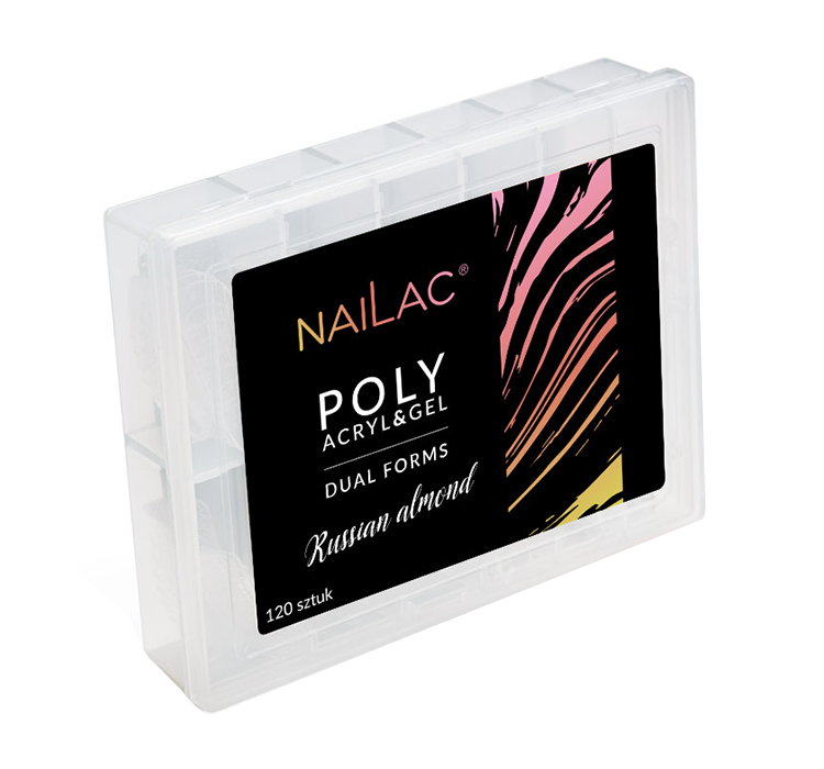 NAILAC POLY ACRYL & GEL DUAL FORMS FORMY DO AKRYLOŻELU RUSSIAN ALMOND 120 SZTUK