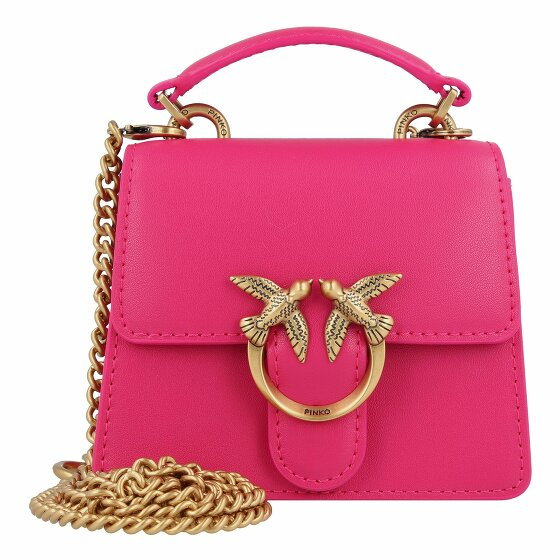 PINKO Love One Top Mini Torba Handbag Skórzany 12 cm pink pinko