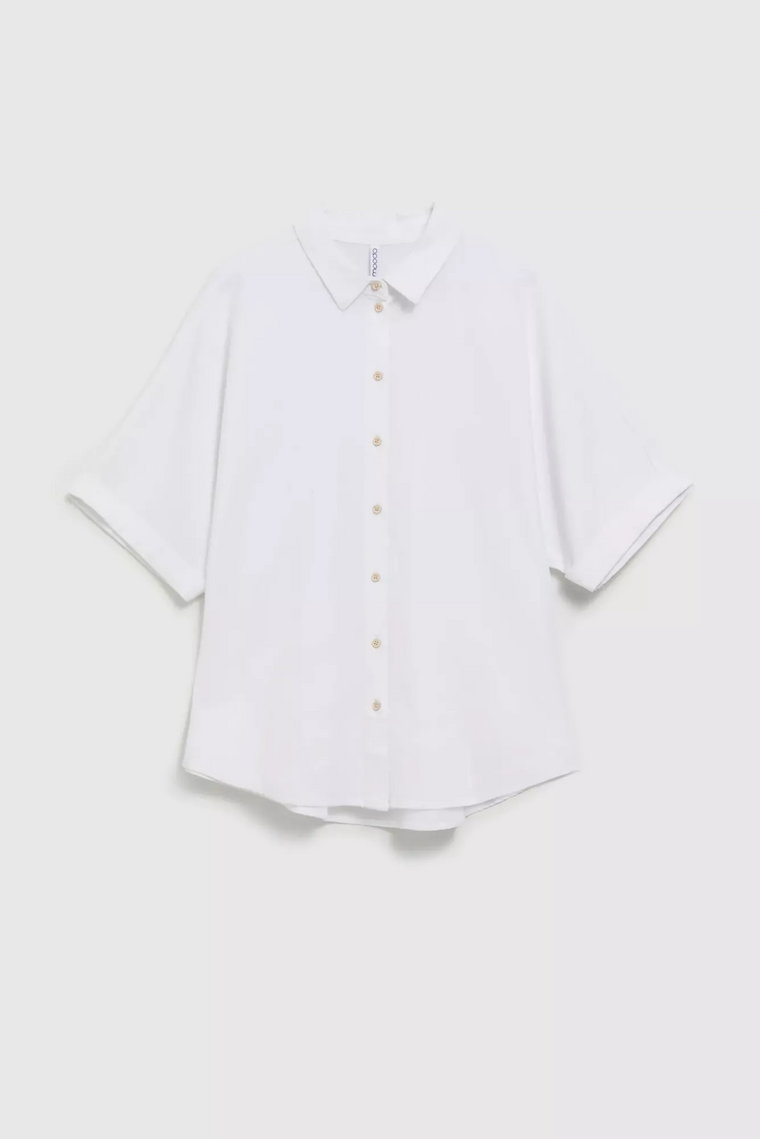 Koszula z krótkimi i szerokimi rękawami biała