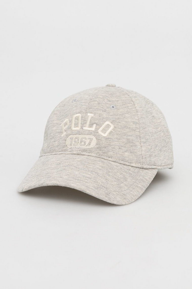 Polo Ralph Lauren czapka 710870233001 kolor szary z aplikacją