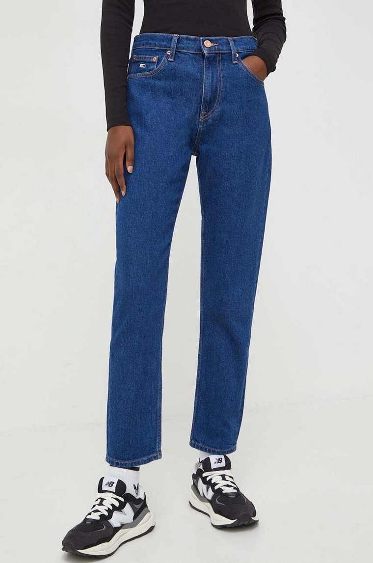 Tommy Jeans jeansy damskie kolor niebieski