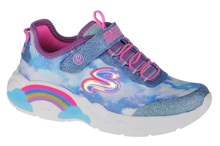 Skechers Rainbow Racer 302300L-BLU, Dla dziewczynki, Niebieskie, buty sneakers, tkanina, rozmiar: 34