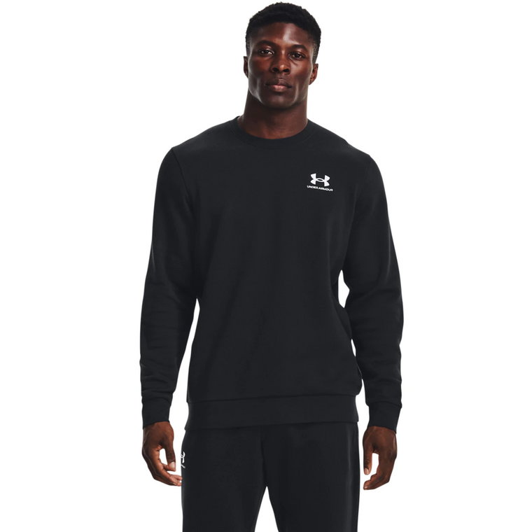 Męska bluza dresowa nierozpinana bez kaptura Under Armour UA Essential Fleece Crew - czarna