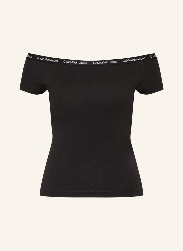 Calvin Klein Jeans Top Z Odkrytymi Ramionami schwarz