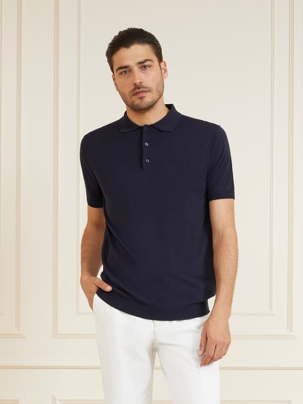 Lniane Swetrowe Polo Marciano