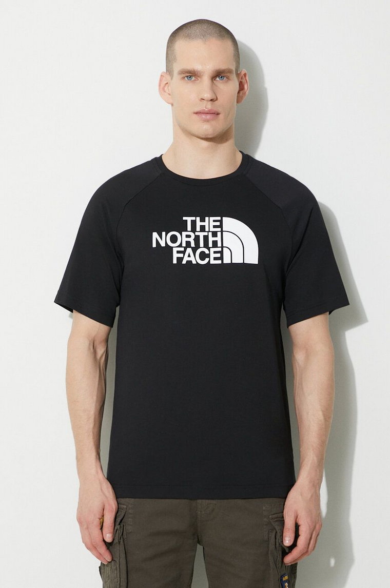 The North Face t-shirt bawełniany M S/S Raglan Easy Tee męski kolor czarny z nadrukiem NF0A87N7JK31