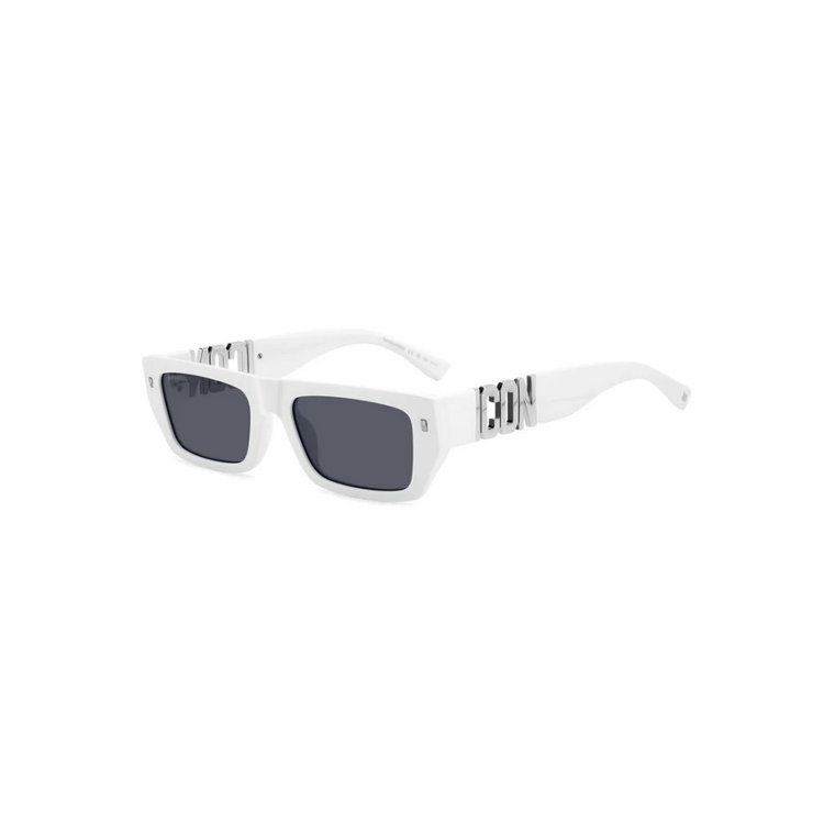 Białe Rama Szare Soczewki Okulary przeciwsłoneczne Dsquared2