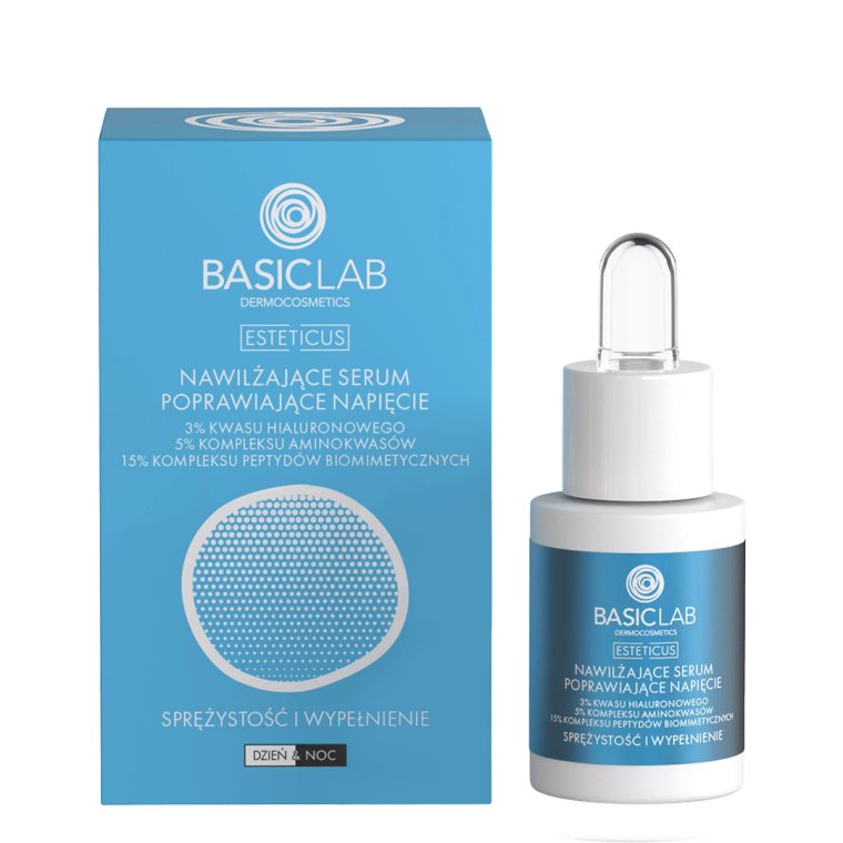 Basiclab Dermocosmetics Esteticus Nawilżające serum poprawiające napięcie 3% kw. hialuronowego, 15 ml ml