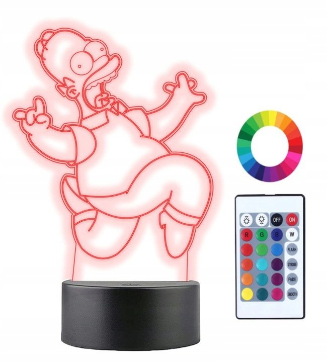 Lampka Nocna 3D Led HOMER SIMPSON Prezent Grawer