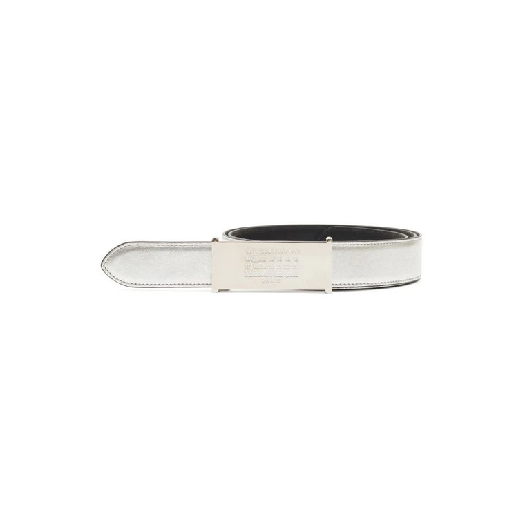 Pasek odwracalny 30 mm - Elegancki srebrno-czarny design Maison Margiela