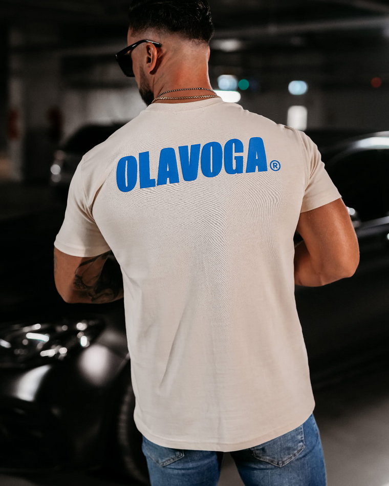 T-shirt męski OLAVOGA UNLOCK beż