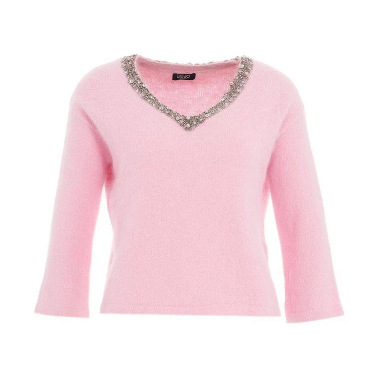 Rose Aw23 Sweter z Dekoltem w Serek dla Kobiet Liu Jo