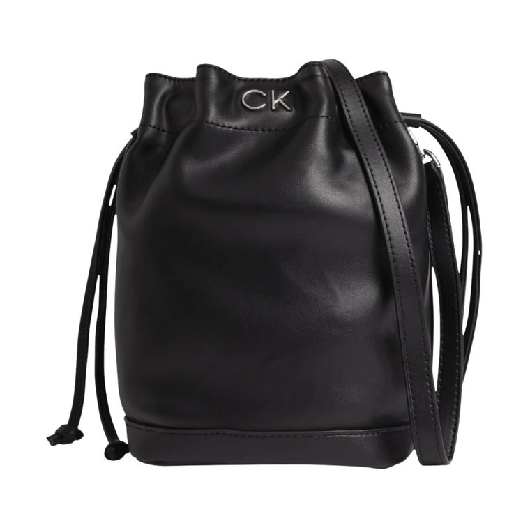 Elegancka czarna torba Cross Body Bucket Calvin Klein