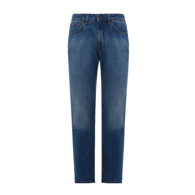 Ciemnoniebieskie jeansy z 5 kieszeniami z 100% bawełny denim Boglioli