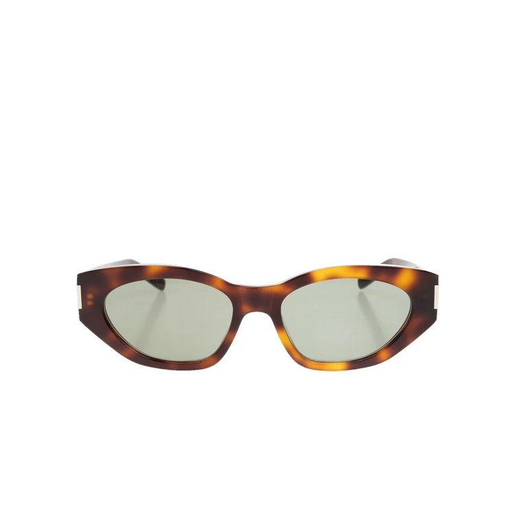Okulary przeciwsłoneczne Cateye w brązowym żółwiu Saint Laurent