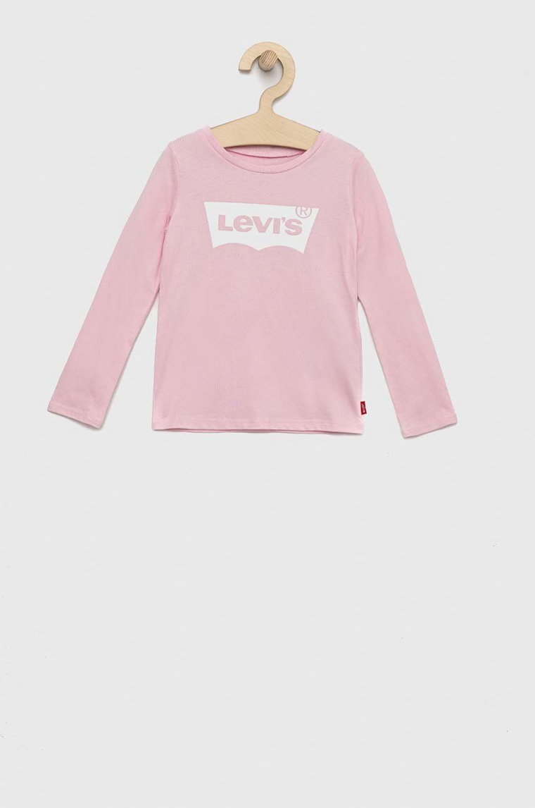 Levi's longsleeve bawełniany dziecięcy kolor różowy