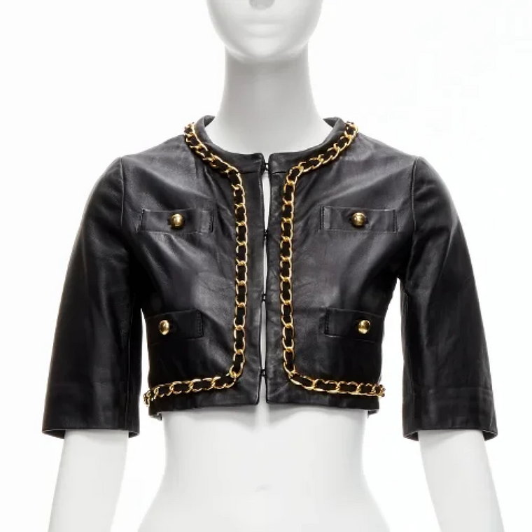 Pre-owned Leather outerwear Moschino Pre-Owned