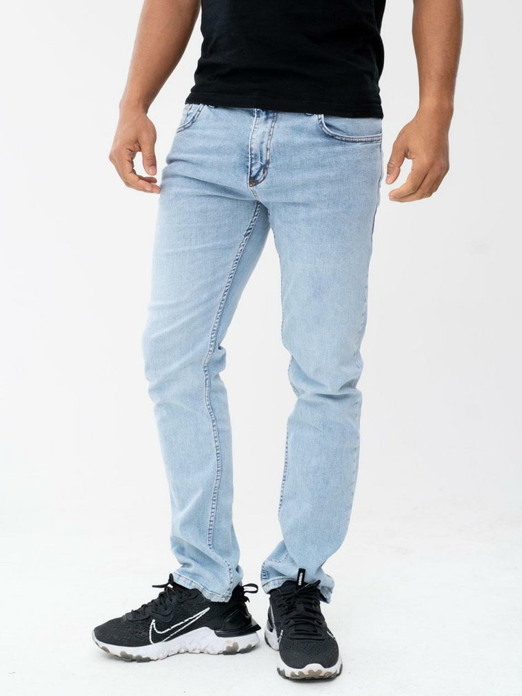 Spodnie Jeansowe Slim K&L Jeans W Stitching Jasne Niebieskie