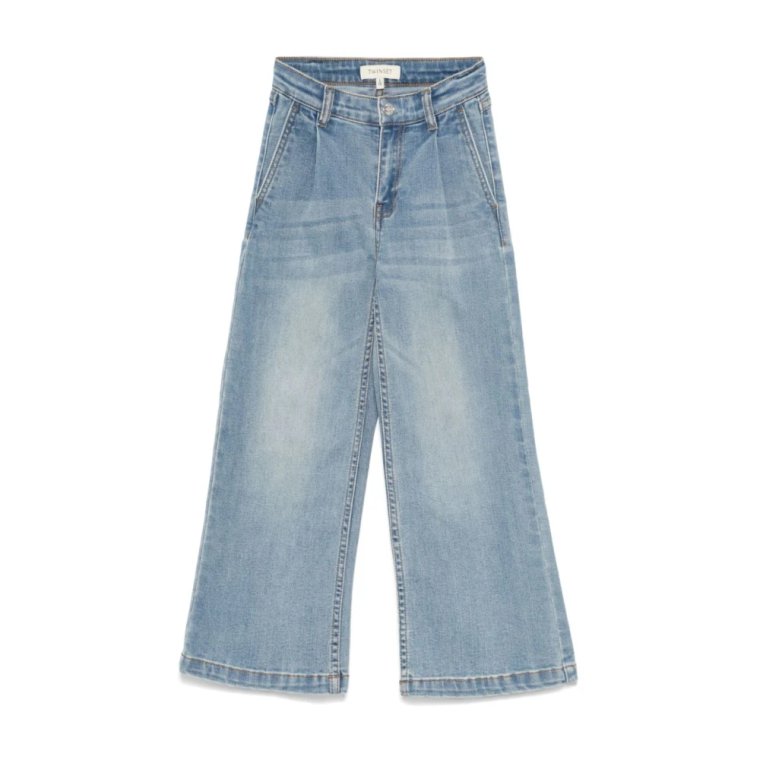 Niebieski Komplet Jeansowy Twinset