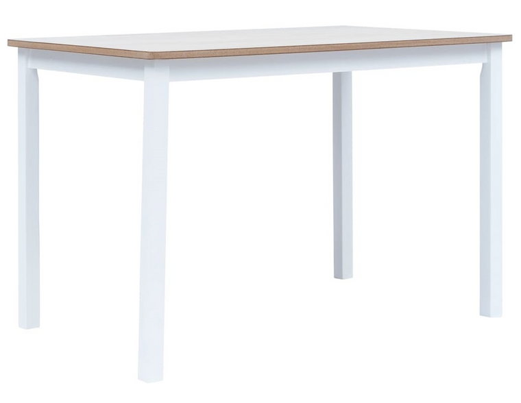 Biało-brązowy stół z drewna kauczukowego  Razel