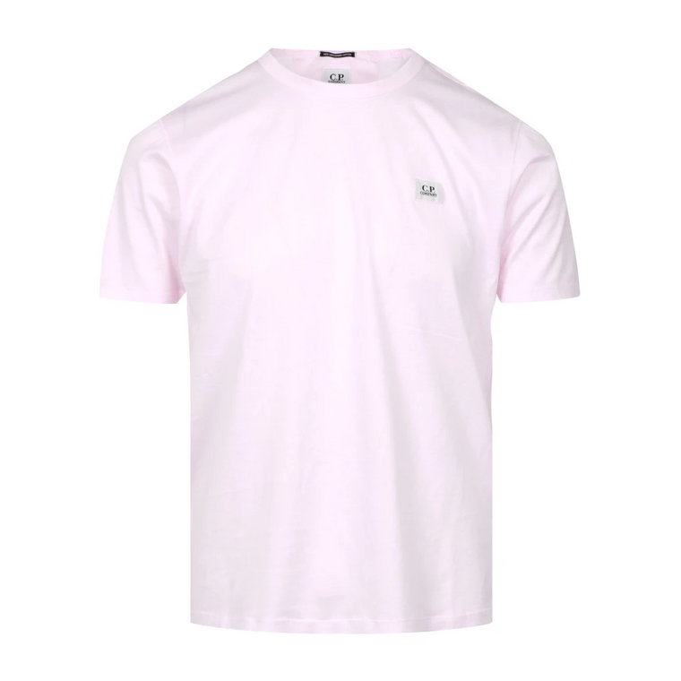 Różowa T-shirt z logo na piersi C.p. Company