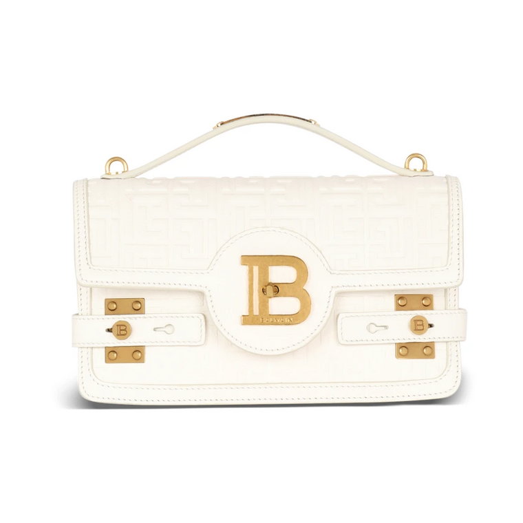 B-Buzz 24 monogramowany zamszowa torba Balmain