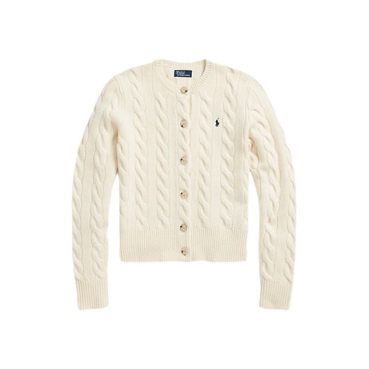 Włoski sweter z kaszmiru i wełny z wzorem warkocza Polo Ralph Lauren