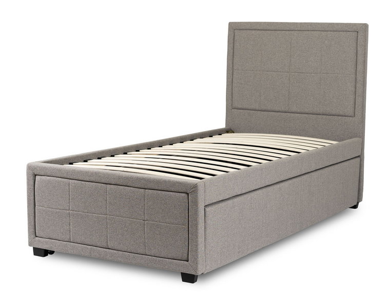 Szare rozkładane łóżko tapicerowane 90x200 - Olso