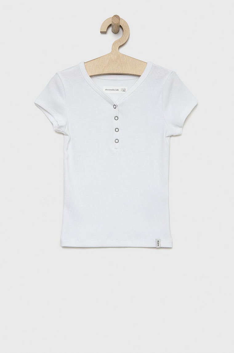 Abercrombie & Fitch t-shirt dziecięcy kolor biały