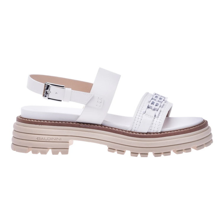 White calfskin sandals Baldinini