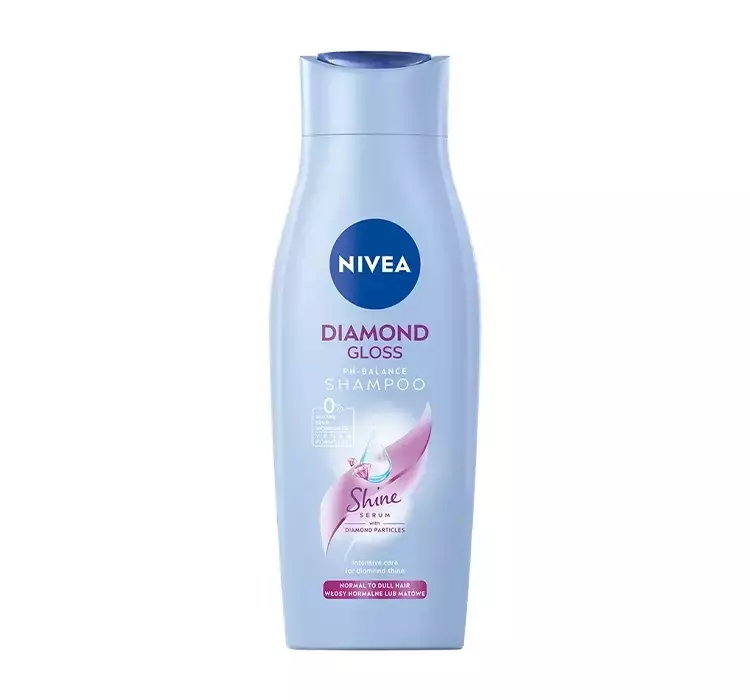 NIVEA DIAMOND GLOSS PH BALANCE ŁAGODNY SZAMPON PIELĘGNUJĄCY Z DIAMENTOWYM PYŁEM 400ML