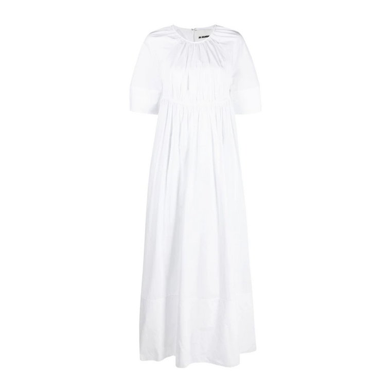 Biała Sukienka z Otwartym Tyłem Jil Sander