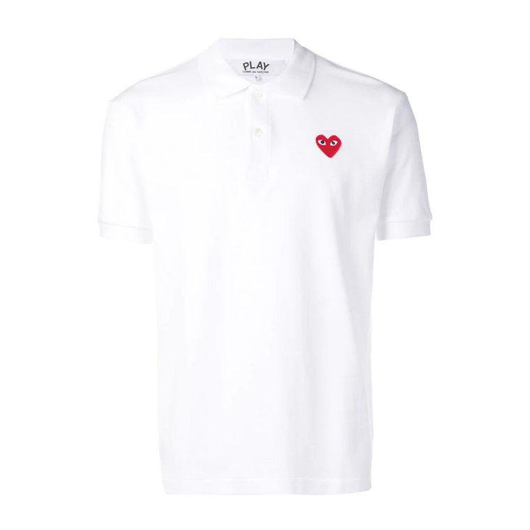 Biała koszulka polo z logo Comme des Garçons