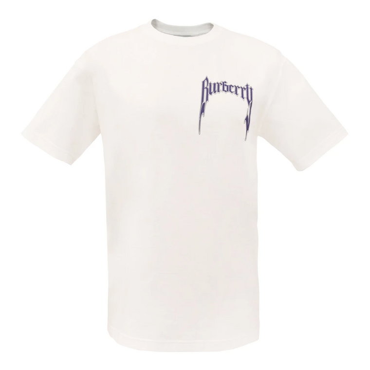Biała Klasyczna Koszulka z Logo dla Mężczyzn Burberry