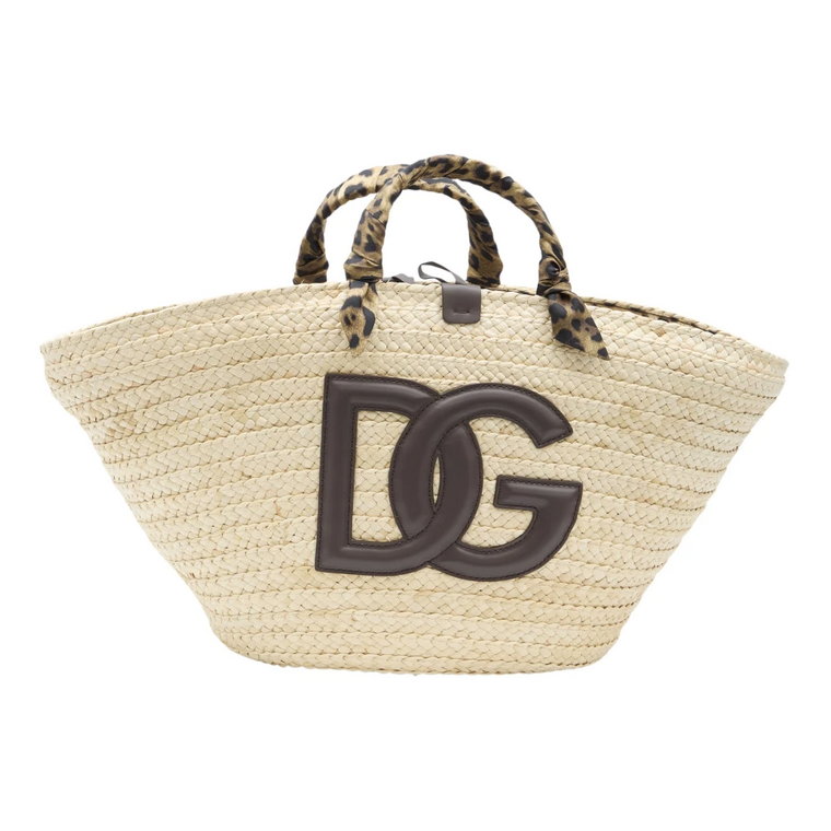 Wielokolorowa Torba Shopper z Słomy Dolce & Gabbana